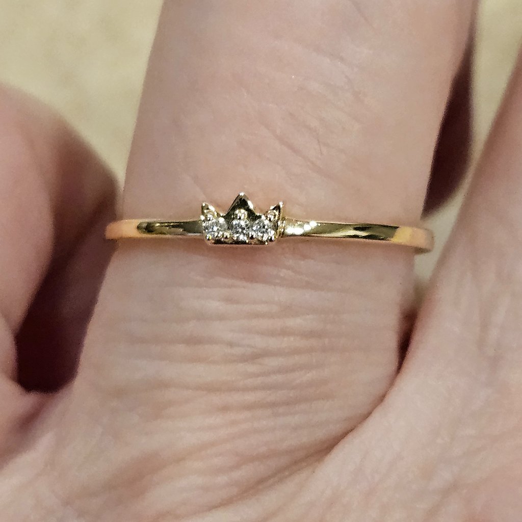 Rare Monica Rich Kosann Bridgerton Queen Tiara Stacking Poesy Diamond 18k Ring